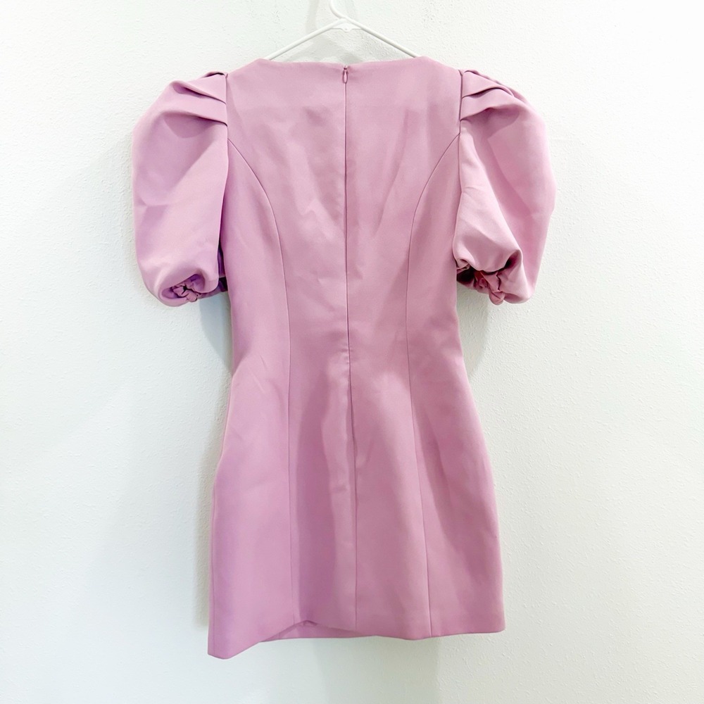 Elliatt Alondra Boho Coquette Cottagecore Puff Sleeve Mini Dress Baby Pink M - Picture 5 of 7